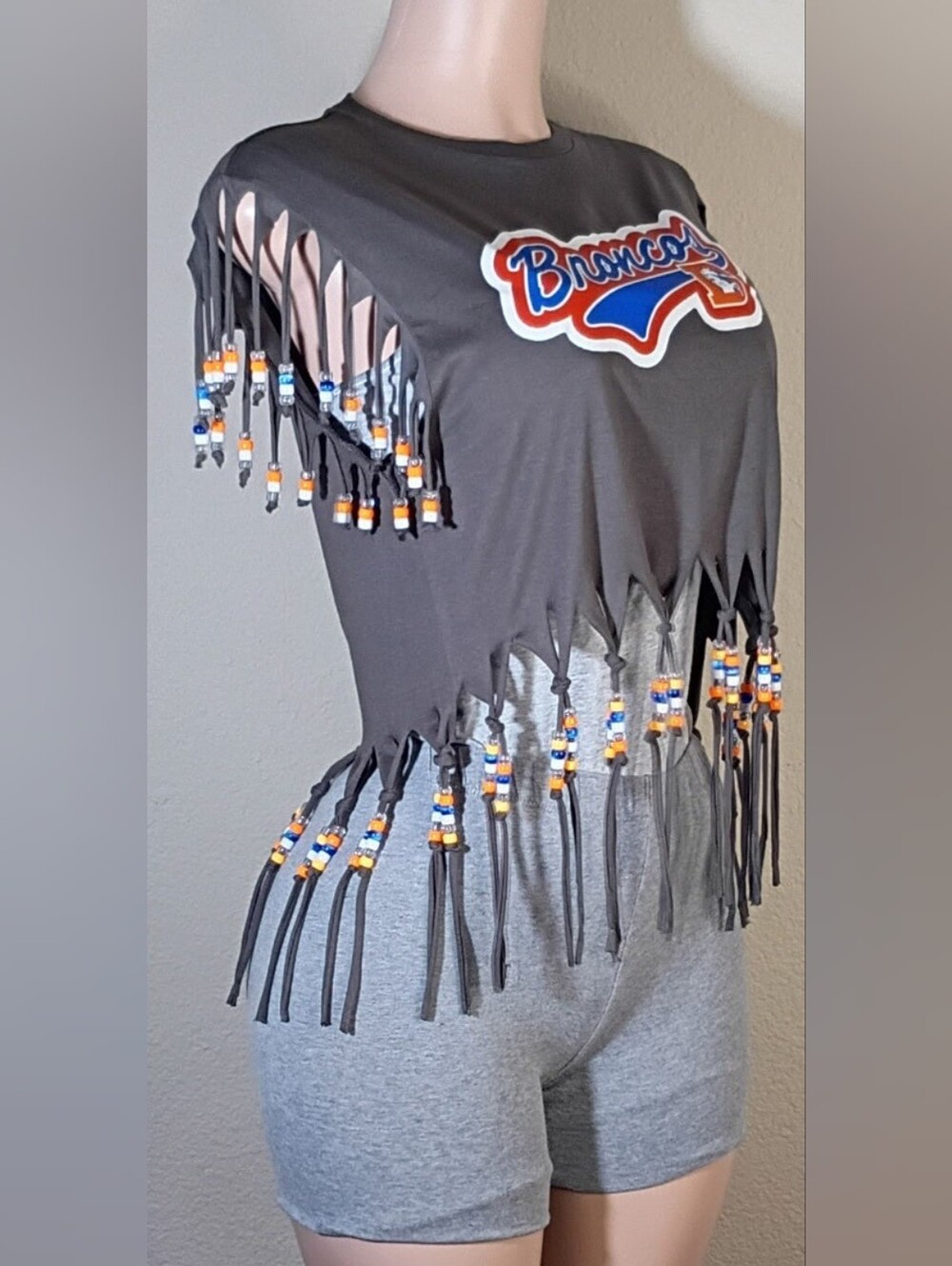 Denver Broncos Custom Fringe Tshirt - Picture 5 of 7